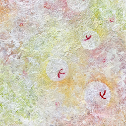 原画 油絵 花と果実のミストII 花とりんごのアート 抽象画  100×75mm ボタニカル カラフル モダンアート 5枚目の画像