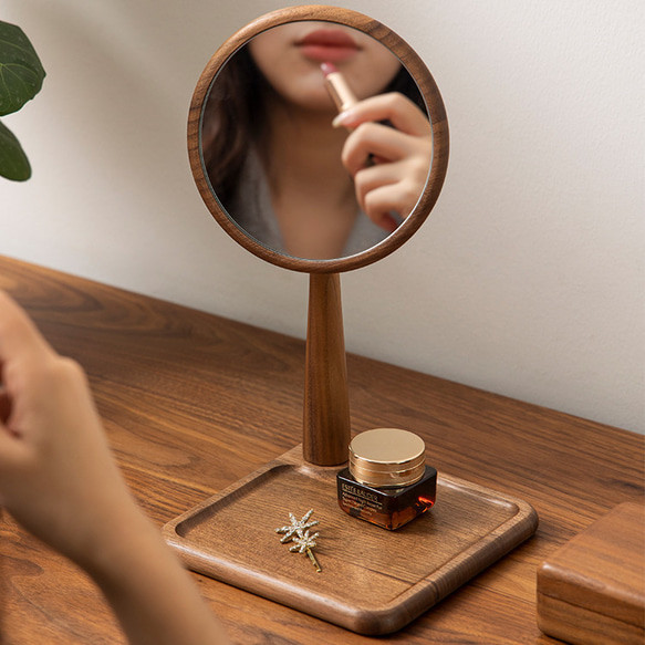 ウォールミラー 木製 卓上 鏡 ミラー 姿見