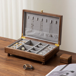 ジュエリー収納 ジュエリーボックス ケース アクセサリー収納 ウォルナットm 楽天市場】ジュエリーボックス ウォールナット 木製 ジュエリー
