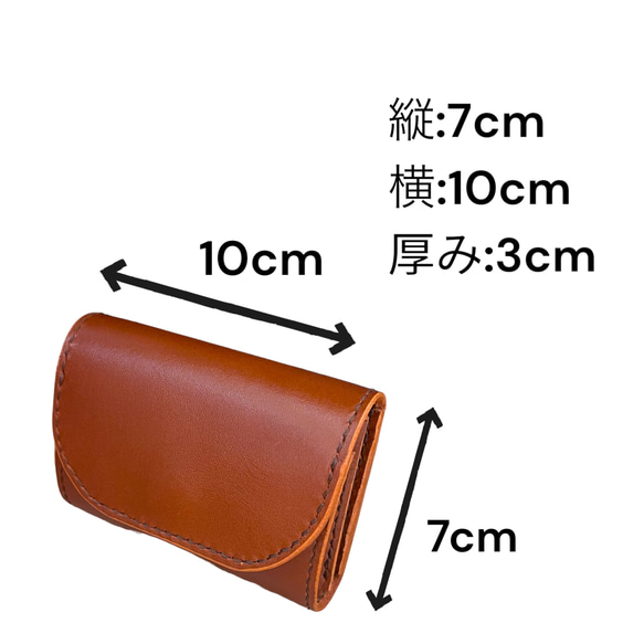 【※受注生産】お札の折れないミニ財布　本革　選べるカラー　ギフト　小さい財布　旅行用 6枚目の画像