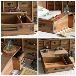 筆記型電腦支架和平板電腦支架展示架附木質收納盒抽屜 第3張的照片