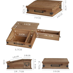 筆記型電腦支架和平板電腦支架展示架附木質收納盒抽屜 第6張的照片