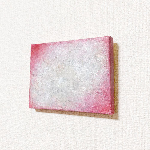 絵画　初夏の香り（桃）油絵 原画 油絵 桃の香り モモのアート 抽象画 75×100mm ピンク
