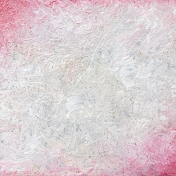 原画 油絵 桃の香り モモのアート 抽象画  75×100mm ピンク×ベビーピンク モダンアート 4枚目の画像