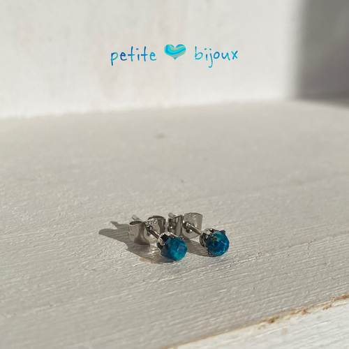 クリソコラ 【コンゴ産】 4mm ラウンドカット サージカルステンレス製