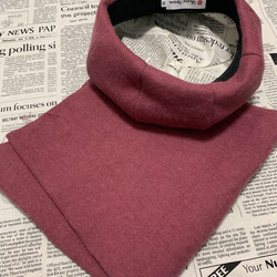 秋冬向け ベレー帽（ピンク） リネンウール 5枚目の画像