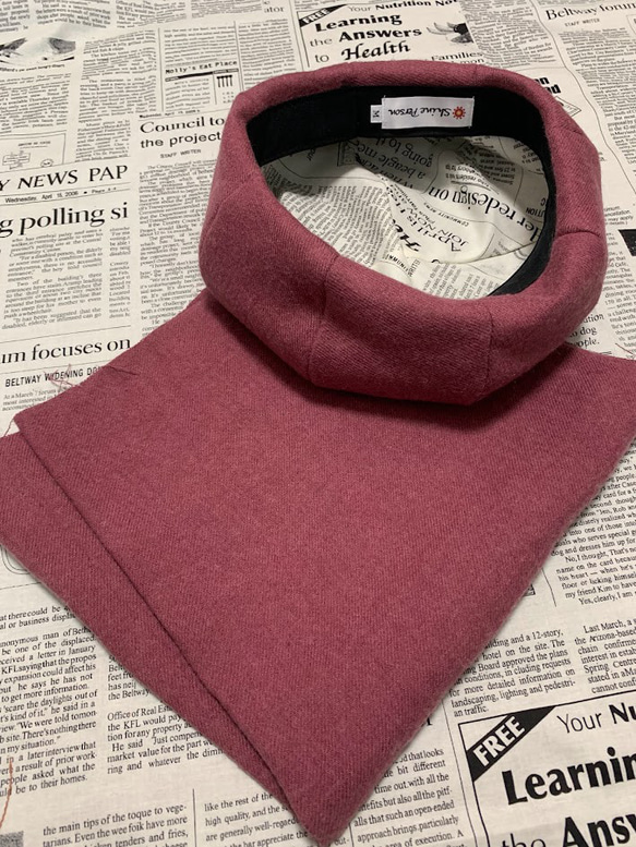 秋冬向け ベレー帽（ピンク） リネンウール 5枚目の画像