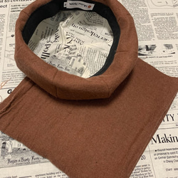 2024秋冬モデル ベレー帽（レンガ） リネンウール 5枚目の画像