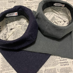 秋冬向け ベレー帽（ネイビー・紺） リネンウール 7枚目の画像