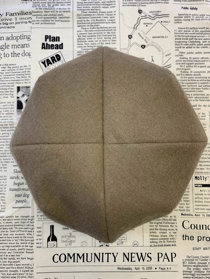 秋冬向け ベレー帽（モカ） リネンウール