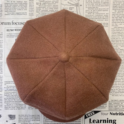 秋冬向け キャスケット（レンガ） リネンウール 4枚目の画像