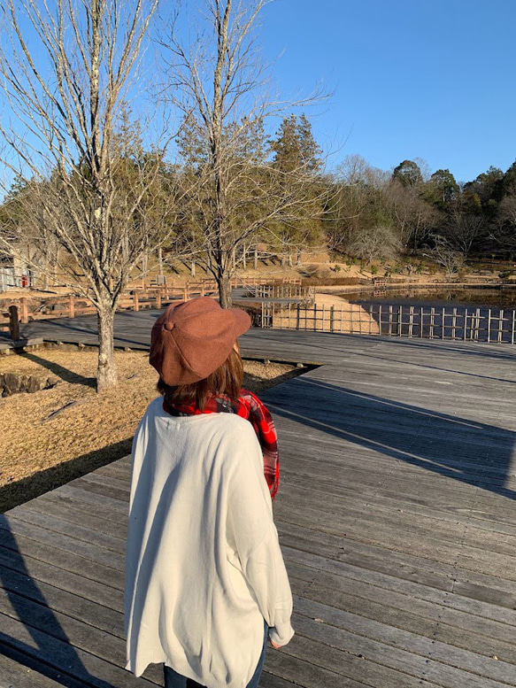 秋冬向け キャスケット（レンガ） リネンウール 3枚目の画像