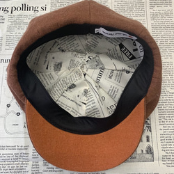 秋冬向け キャスケット（レンガ） リネンウール 5枚目の画像