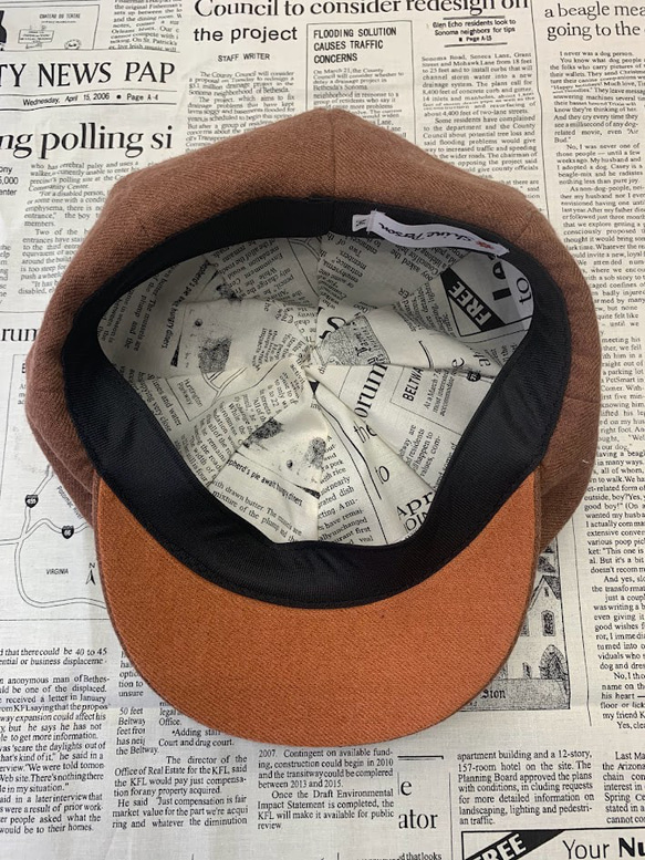 秋冬向け キャスケット（レンガ） リネンウール 5枚目の画像