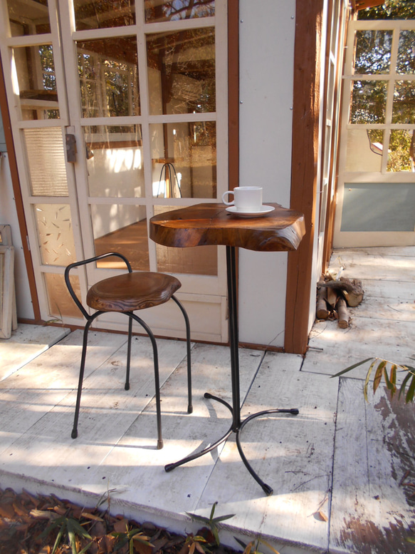 けやき ひとりカフェテーブル 12－28（テーブルのみ）高さ変更可能  