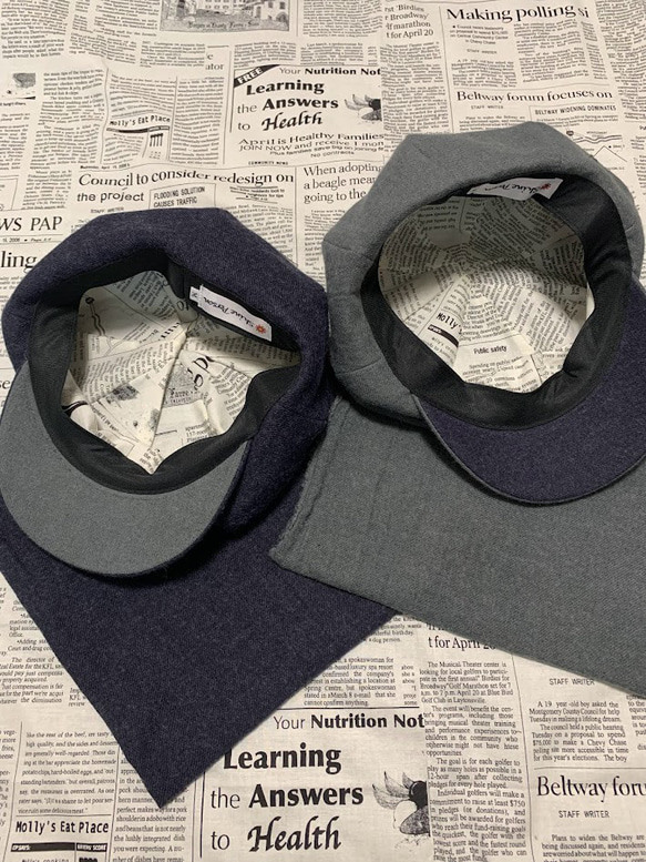 秋冬向け キャスケット（グレー） リネンウール 8枚目の画像