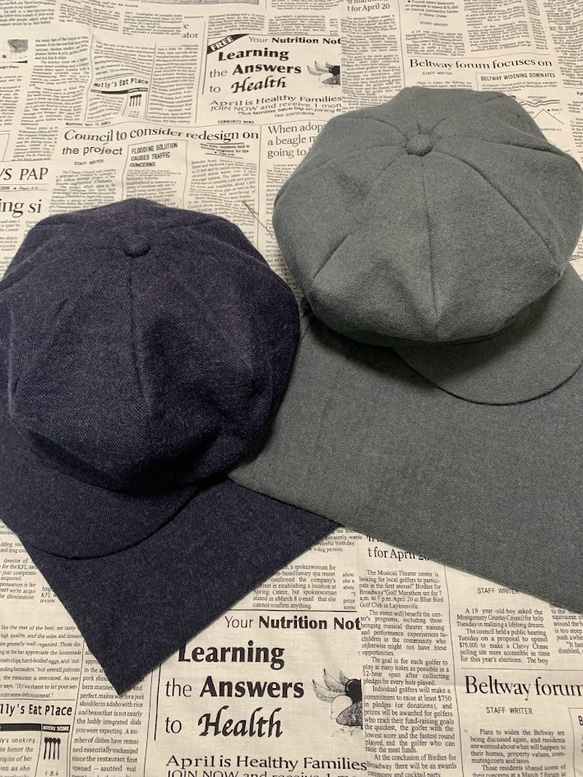 秋冬向け キャスケット（グレー） リネンウール 7枚目の画像