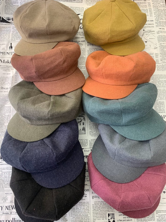 秋冬向け キャスケット（グレー） リネンウール 11枚目の画像