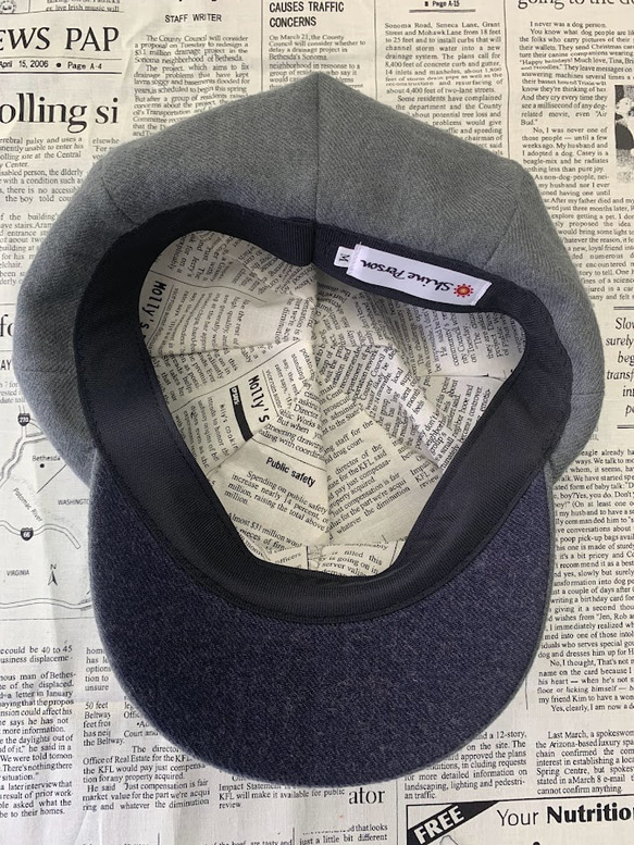 秋冬向け キャスケット（グレー） リネンウール 5枚目の画像