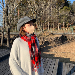 秋冬向け キャスケット（グレー） リネンウール 2枚目の画像