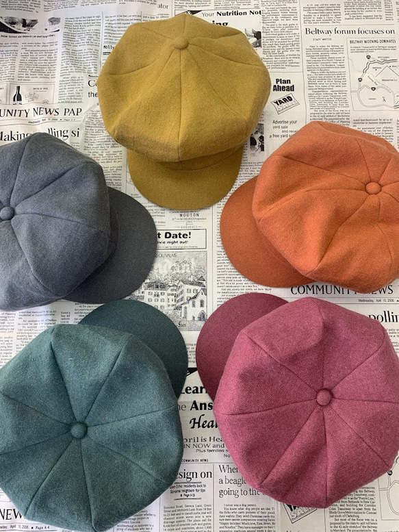 秋冬向け キャスケット（グレー） リネンウール 9枚目の画像