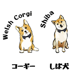 【受注生産】トートバッグMサイズ　つけ襟シリーズ　コーギー、パグ、柴犬、ペキニーズ、チワワ他 3枚目の画像