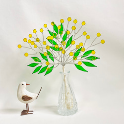 ワイヤークラフト ミモザ ワイヤーアート ガラスペイント