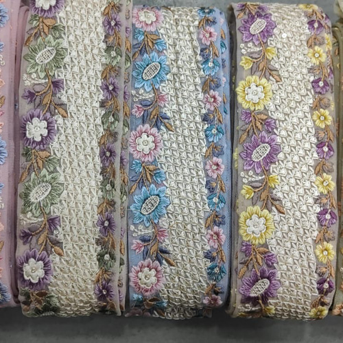 送料無料】 インド刺繍リボン 1m✖︎30種類 合計30m✨ 生地