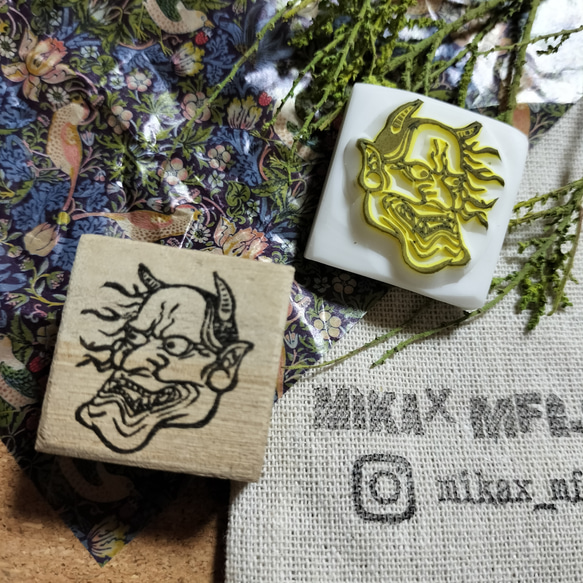 消しゴムハンコ☆鬼☆鬼面 はんこ・スタンプ MIKAX1108 通販 17062165