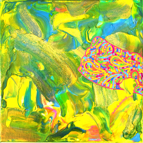 ティーンエイジ - 抽象画 18×18㎝ 【S0】 原画1点のみ ティーンエイジ - 抽象画 18×18㎝ 【S0】 原画1点のみ