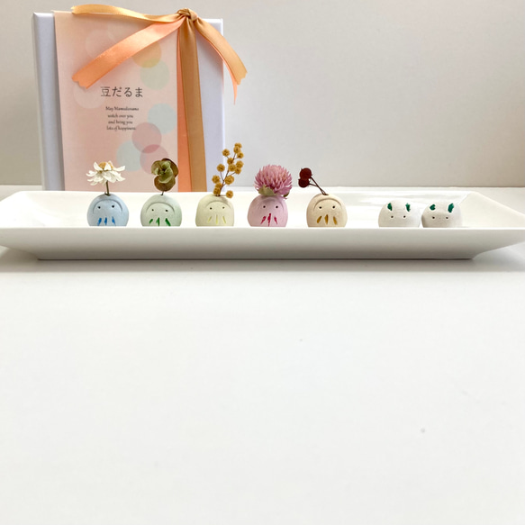 豆だるまと雪うさぎ　干菓子のようなだるま　ひな祭り　縁起物　合格祈願　かわいい雑貨　ダルマ 1枚目の画像