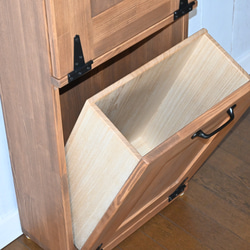 木製　分別　縦２段ダストボックス　ゴミ箱　ごみ箱 　薄型 3枚目の画像