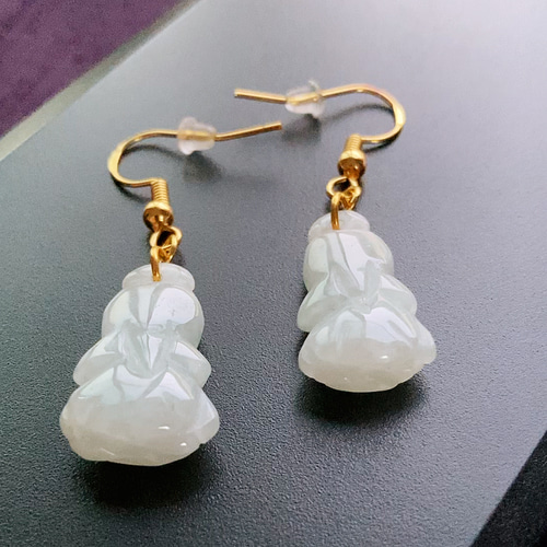 翡翠 天然石 本翡翠 翡翠ピアス ミャンマー産本翡翠 ピアス ピアス 