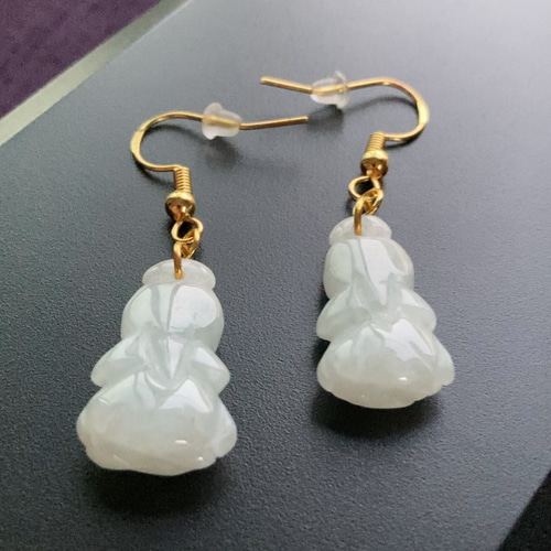 翡翠 天然石 本翡翠 翡翠ピアス ミャンマー産本翡翠 ピアス ピアス 
