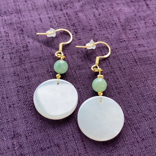 翡翠 天然石 本翡翠 翡翠ピアス ミャンマー産本翡翠 ピアス ピアス