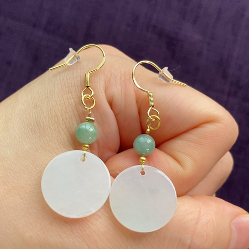 翡翠 天然石 本翡翠 翡翠ピアス ミャンマー産本翡翠 ピアス ピアス