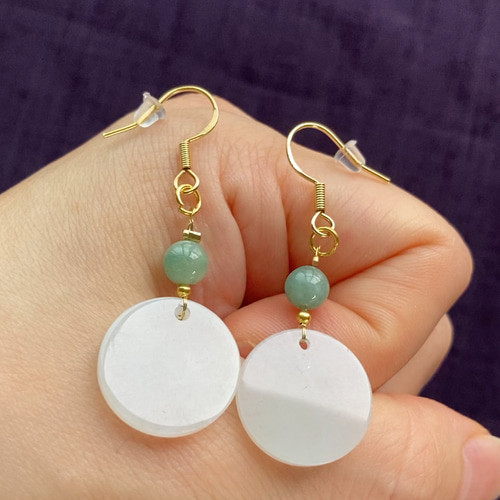 翡翠 天然石 本翡翠 翡翠ピアス ミャンマー産本翡翠 ピアス ピアス