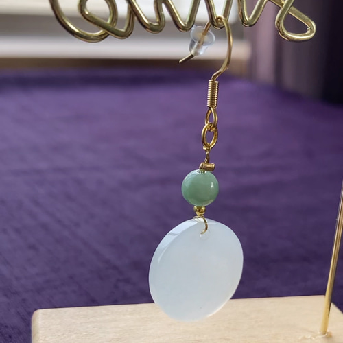 翡翠 天然石 本翡翠 翡翠ピアス ミャンマー産本翡翠 ピアス ピアス