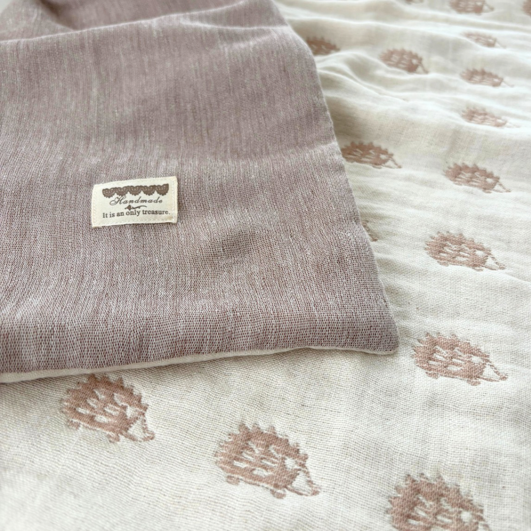 【日本／三河木綿】ハリネズミ♡8重ガーゼブランケット fuwara ガーゼケット　出産祝い 出産準備 お昼寝ケット