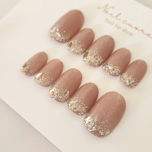 シンプル きらきら マグネットネイルチップ ブライダル 結婚式