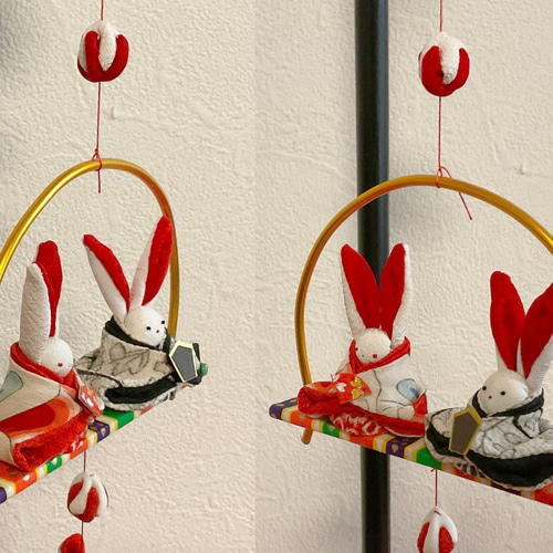 つるし飾り H 3本 お内裏様 古布正絹 着物リメイク ひな飾り つるし