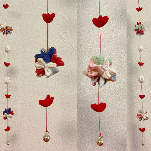 つるし飾り H 3本 お内裏様 古布正絹 着物リメイク ひな飾り つるし