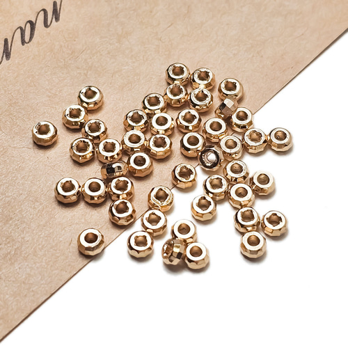 ビーズ 10個 3.5mm スペーサー 18KGP ゴールド メタリック メタル  