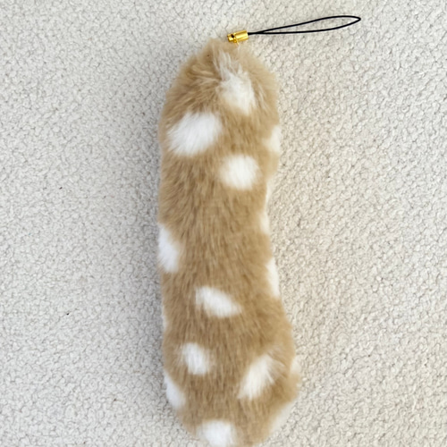 バンビ柄 しっぽストラップ しっぽキーホルダー アニマルボア akaneko