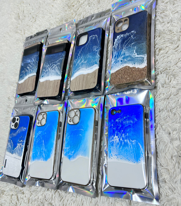 iPhoneケース　スマホケース　海レジン 6枚目の画像