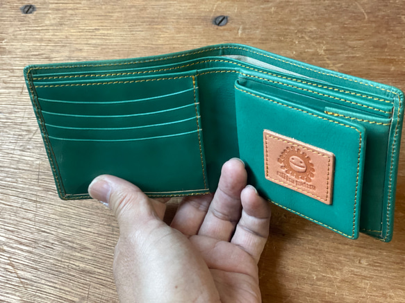 財布(２つ折り) 黄緑 2枚目の画像