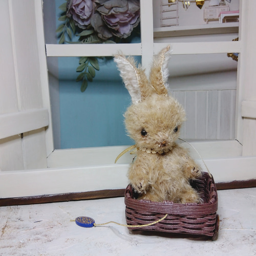 モヘアのテディベア 子うさぎ ブライスのお仲間に♡❁短期出品❁ モヘアのテディベア 子うさぎ ブライスのお仲間に♡❁短期出品❁