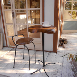 ひのき ひとりカフェテーブルイスセット 12-28 机・デスク Rengasha