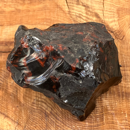 紅十勝 ヴァーミリアンオブシディアン 原石 シルバーシーンありのレア