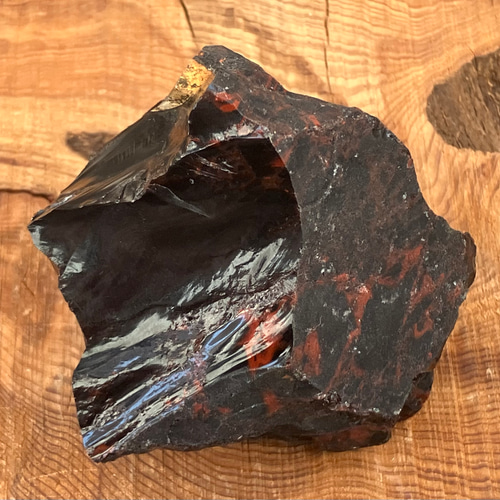 激レア★オブシディアン原石 紅十勝石（オブシディアン）388g 天然石販売 名取貴石